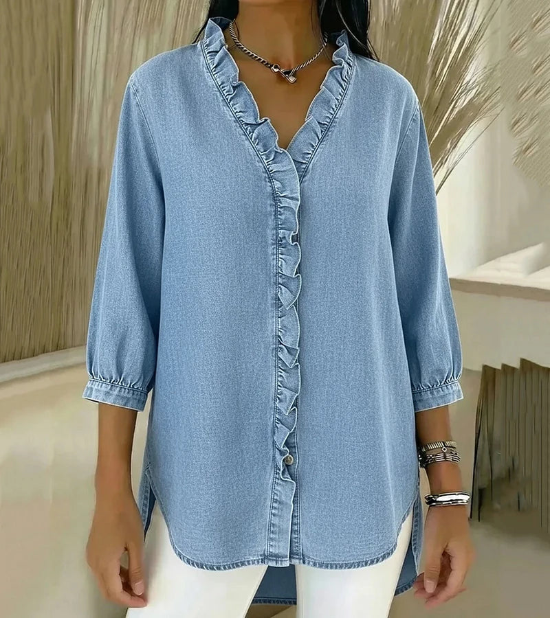Julia™ | Blusa Denim Ligera