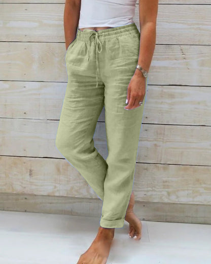 Sofia - Pantalones de mujer de algodón con cordón