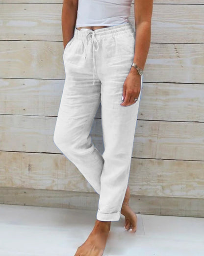 Sofia - Pantalones de mujer de algodón con cordón