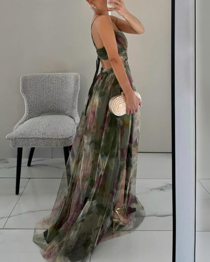 Fiona| Vestido largo con estampado floral elegante