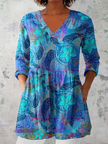 Carmen| Blusa larga con cuello en V