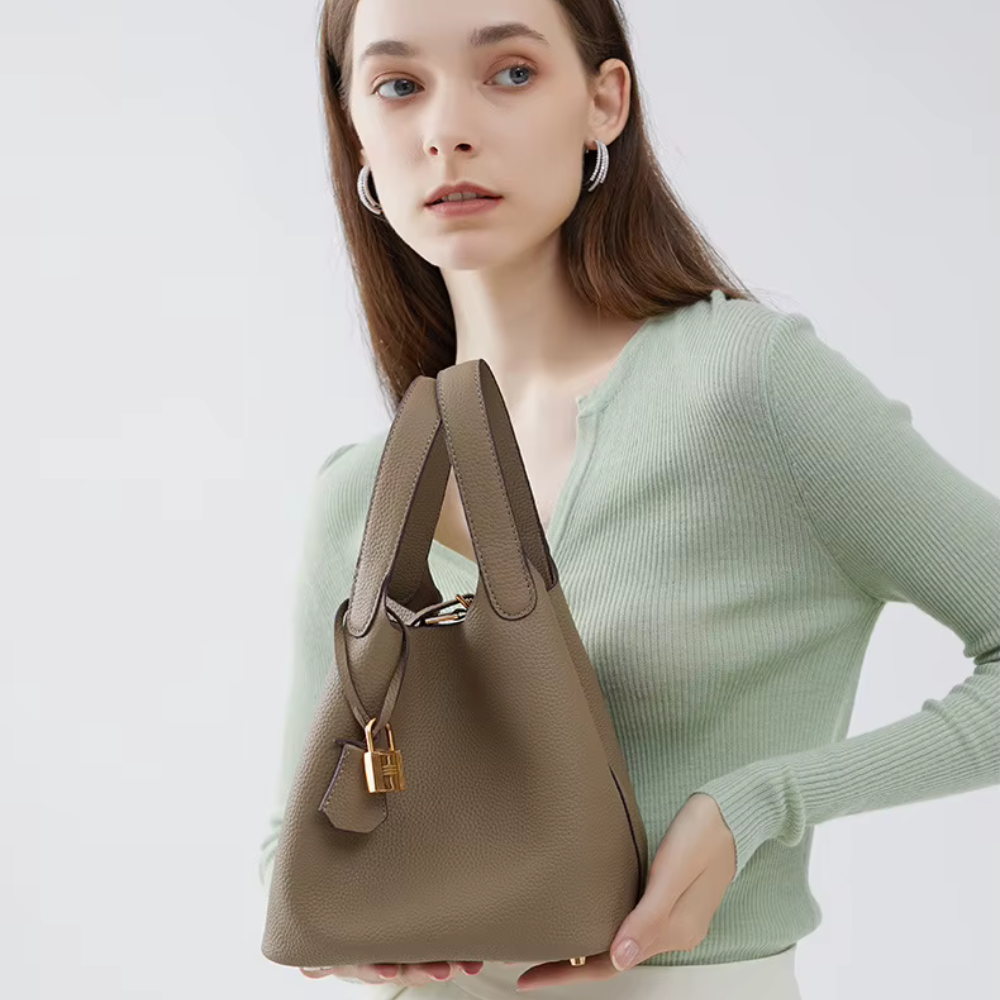BellaTrend™ | Cuero tipo cubeta Bolso de mano