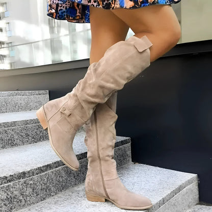 Kimara - Botas Altas De Cuero Con Cremallera Lateral