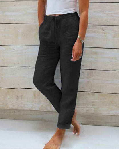 Sofia - Pantalones de mujer de algodón con cordón