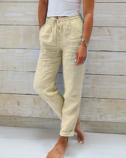 Sofia - Pantalones de mujer de algodón con cordón