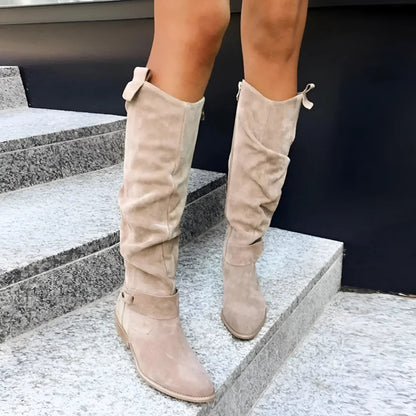 Kimara - Botas Altas De Cuero Con Cremallera Lateral