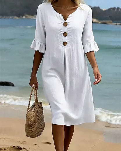 Claudia - Vestido para mujer de lino y algodón