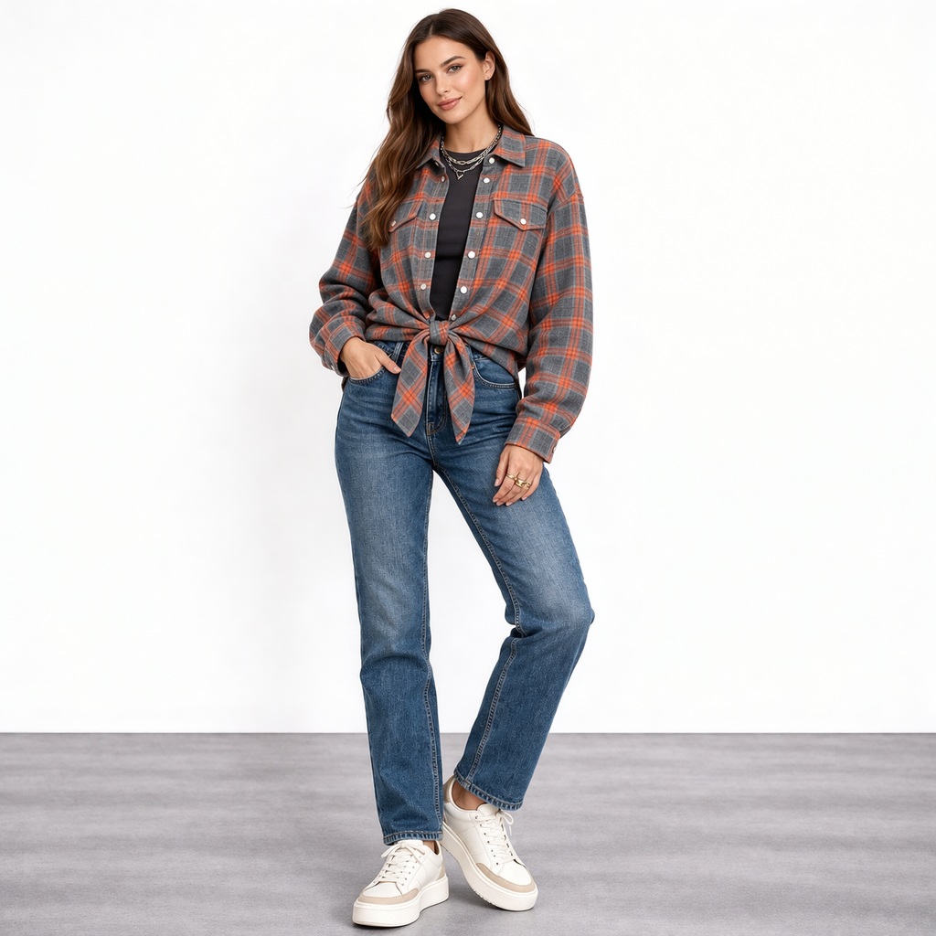 LUSIANA™ | CAMISA DE CUADROS OVERSIZE VINTAGE
