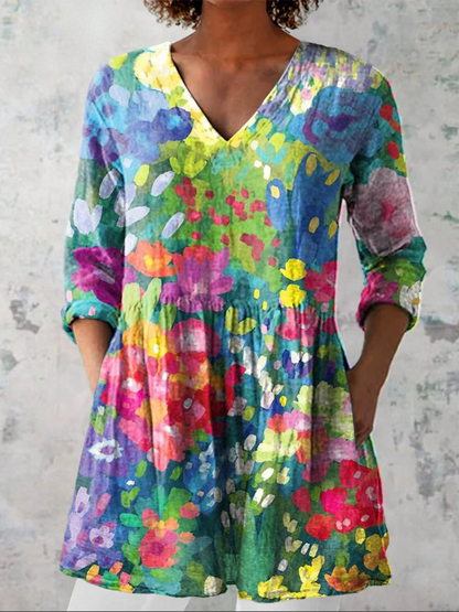 Carmen| Blusa larga con cuello en V