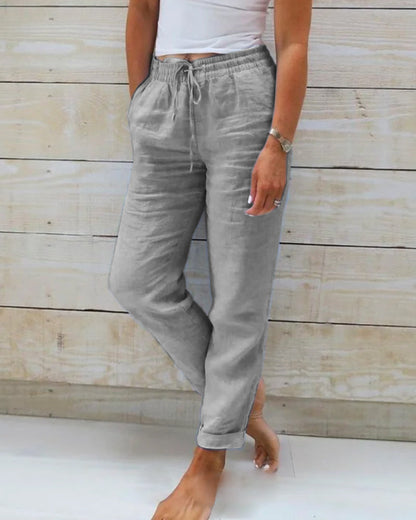 Sofia - Pantalones de mujer de algodón con cordón