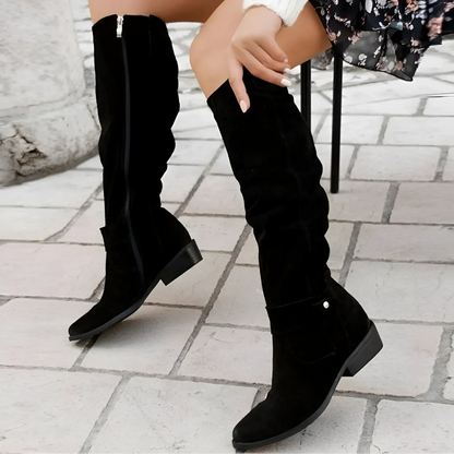 Kimara - Botas Altas De Cuero Con Cremallera Lateral