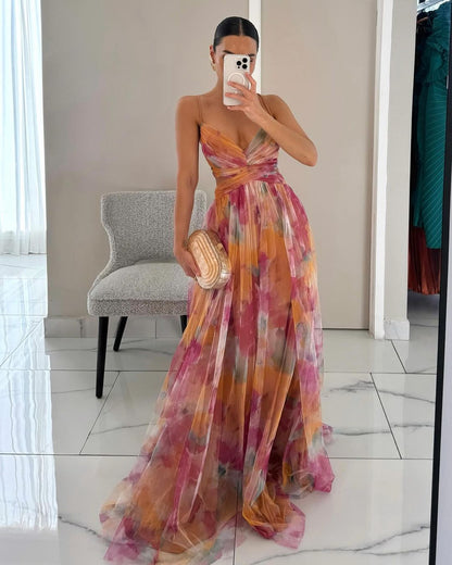 Fiona| Vestido largo con estampado floral elegante