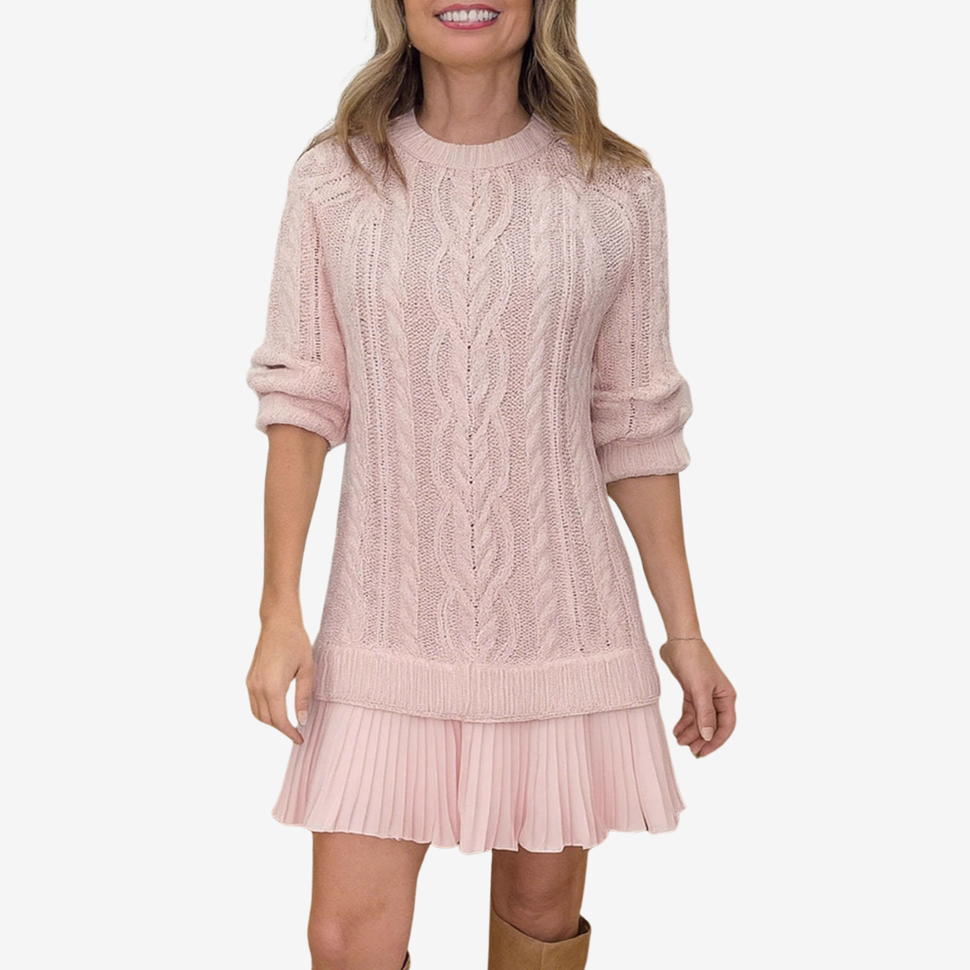 Zorina™ | Vestido De Punto Con Falda Plisada