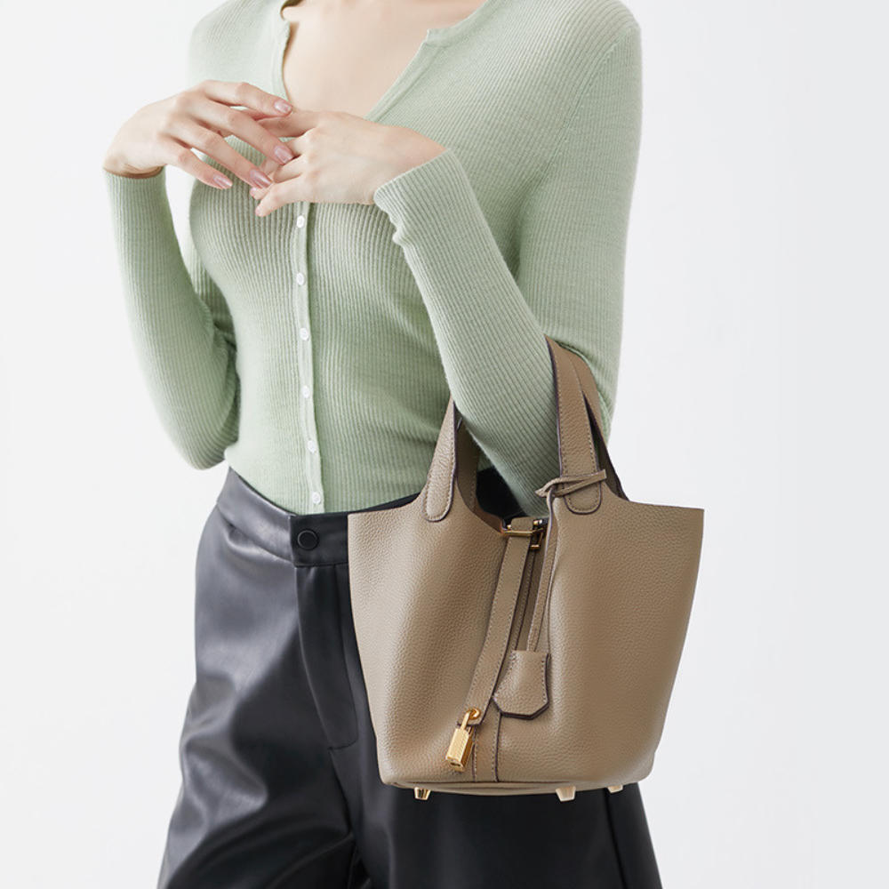 BellaTrend™ | Cuero tipo cubeta Bolso de mano