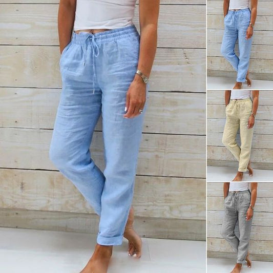 Sofia - Pantalones de mujer de algodón con cordón