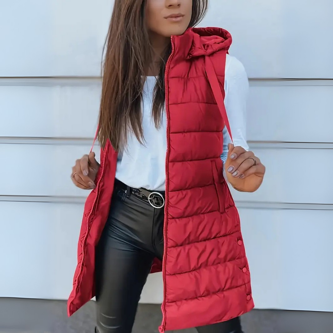 Maurina - Informal Sin Mangas Largo Puffer Chaleco