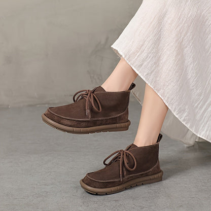 Lirinda - Botas Tobillo De Cuero Con Cordones