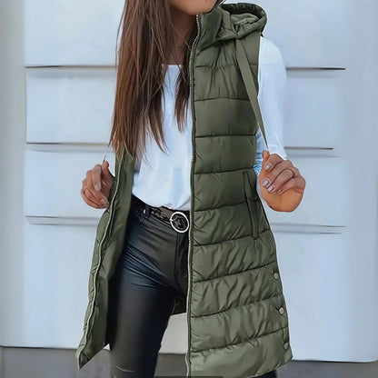 Maurina - Informal Sin Mangas Largo Puffer Chaleco