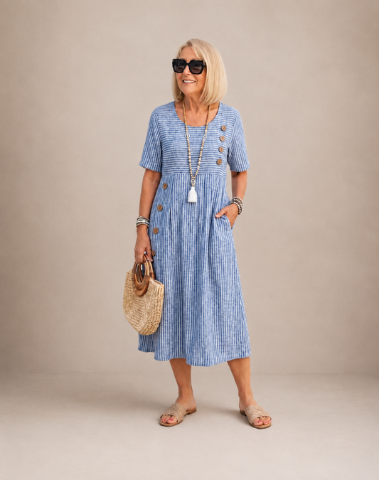 Julia | Vestido midi a rayas