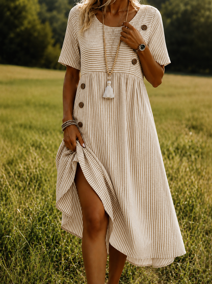 Julia -  Vestido midi a rayas