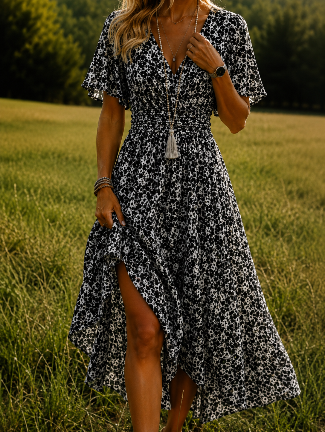 Loli – Vestido largo y vaporoso con estampado floral