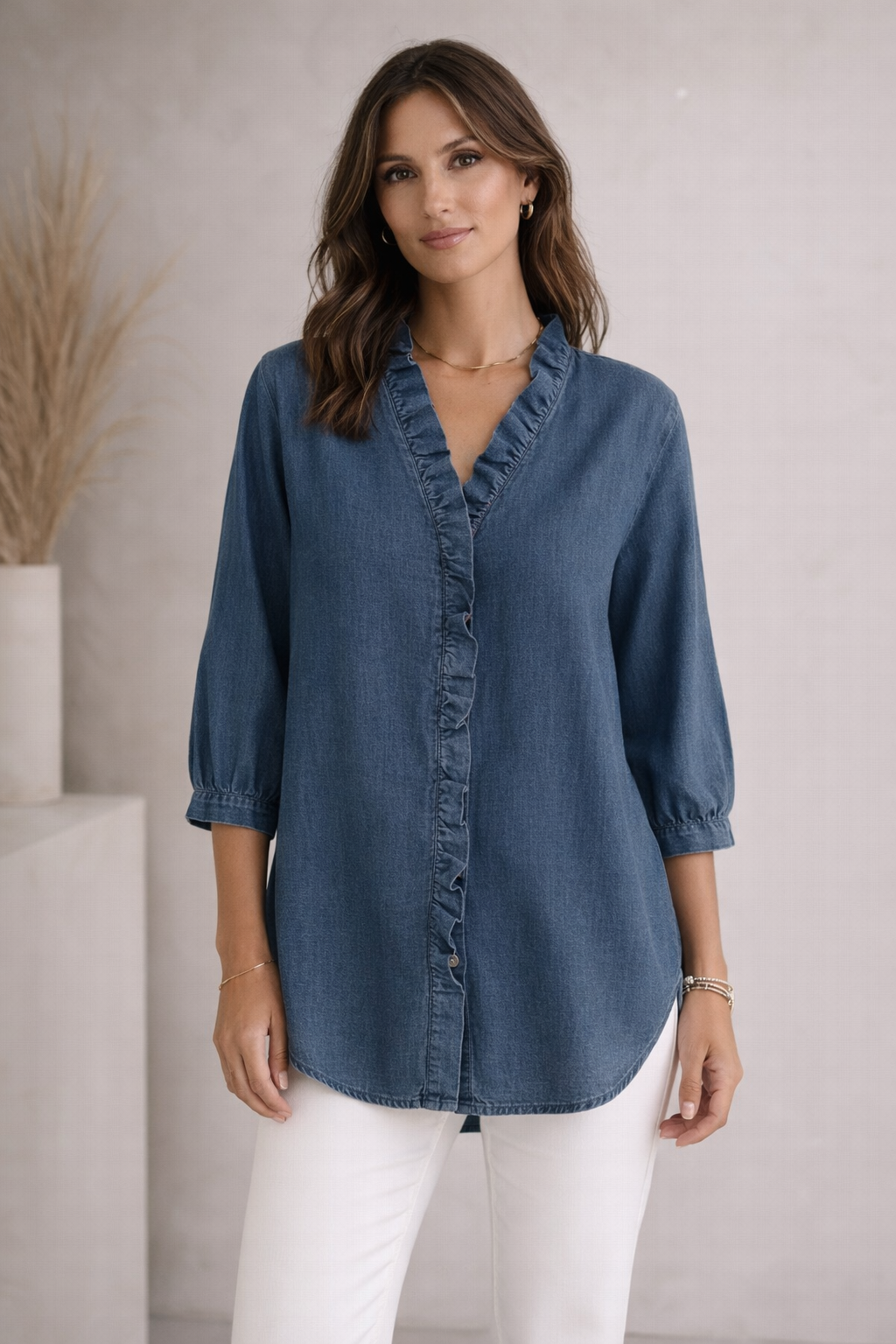 Julia™ | Blusa Denim Ligera