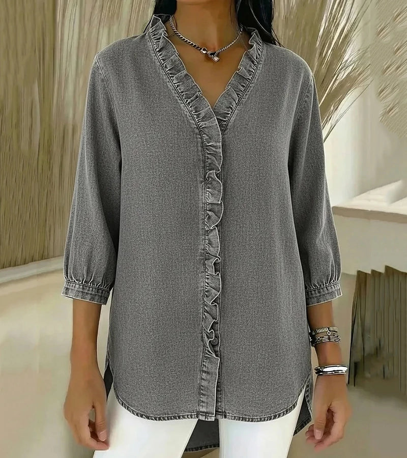 Julia™ | Blusa Denim Ligera