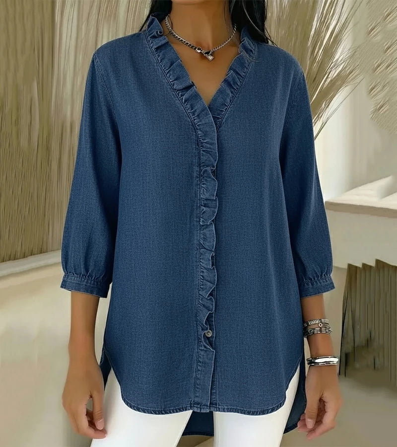 Julia™ | Blusa Denim Ligera