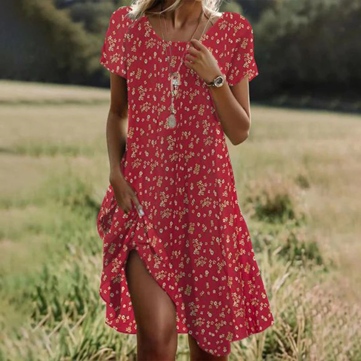 ROSA-VESTIDO DE VERANO PARA MUJER