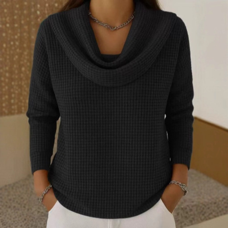 Amber™ – Jersey cálido con cuello vuelto elegante