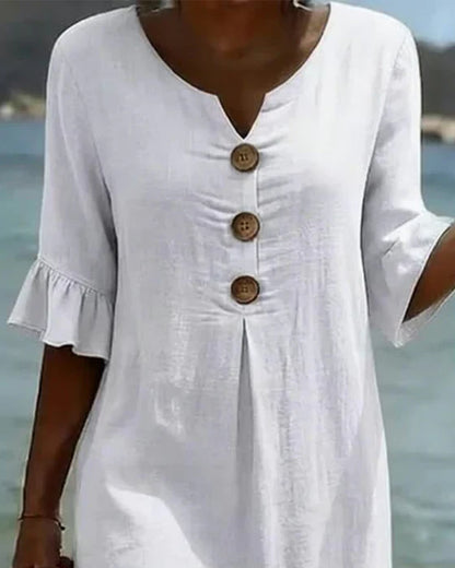 Claudia - Vestido para mujer de lino y algodón