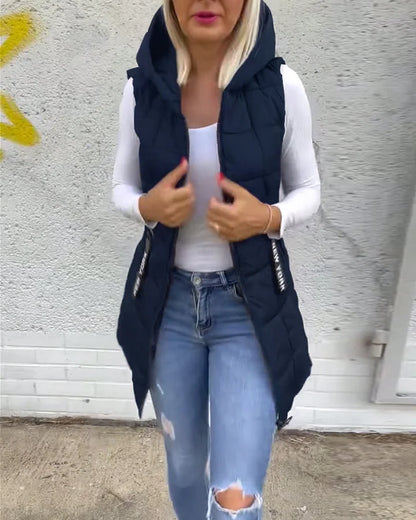 Laruna - Abrigo Acolchado Sin Mangas Con Cremallera